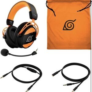 Orange and Black Gaming Headset with Accessories